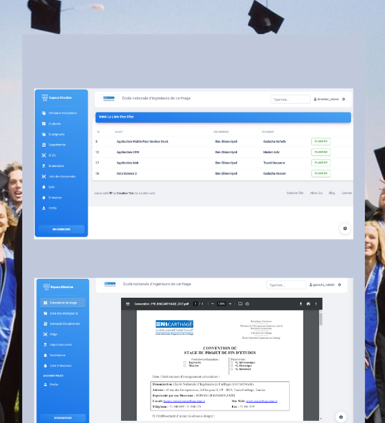 Internship Management screenshot